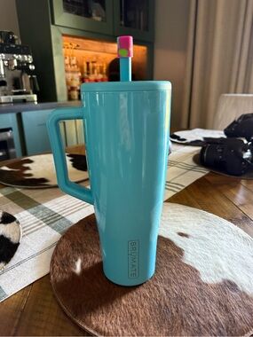 Aqua Blue Travel Mug with Handle